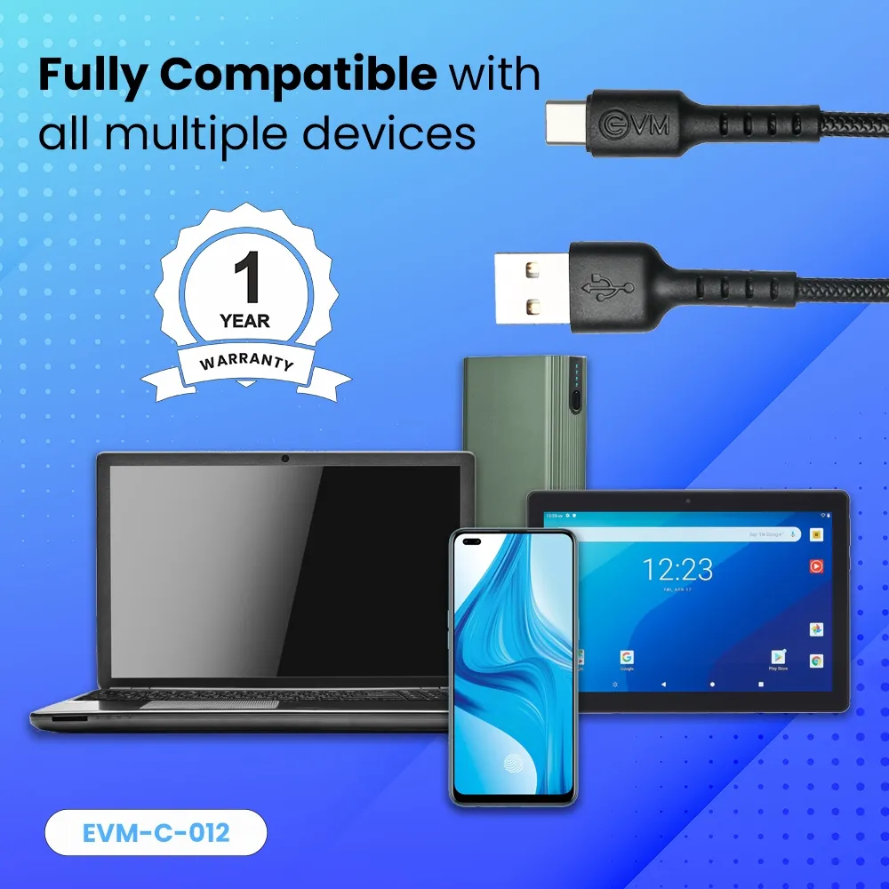 EVM Type C Charge & Sync Cable EVM-C-012-B view 4